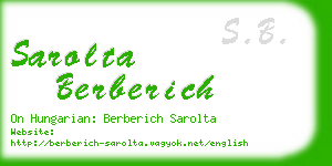 sarolta berberich business card